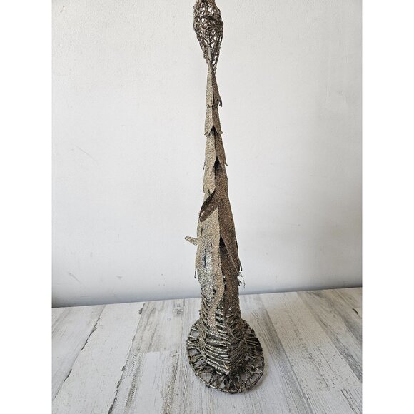 Pier 1 glitter tree metal star Xmas decor sparkle unique - Picture 4 of 9